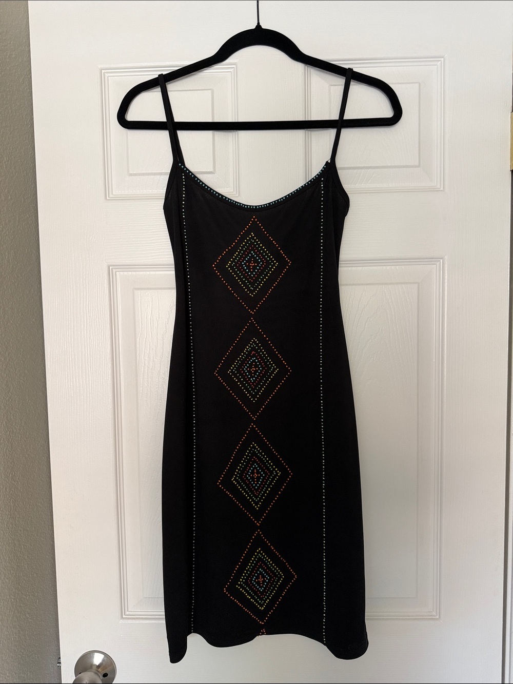 Karen Millen Vintage 90s Black Stretch Beaded Dress - Picture 2 of 6